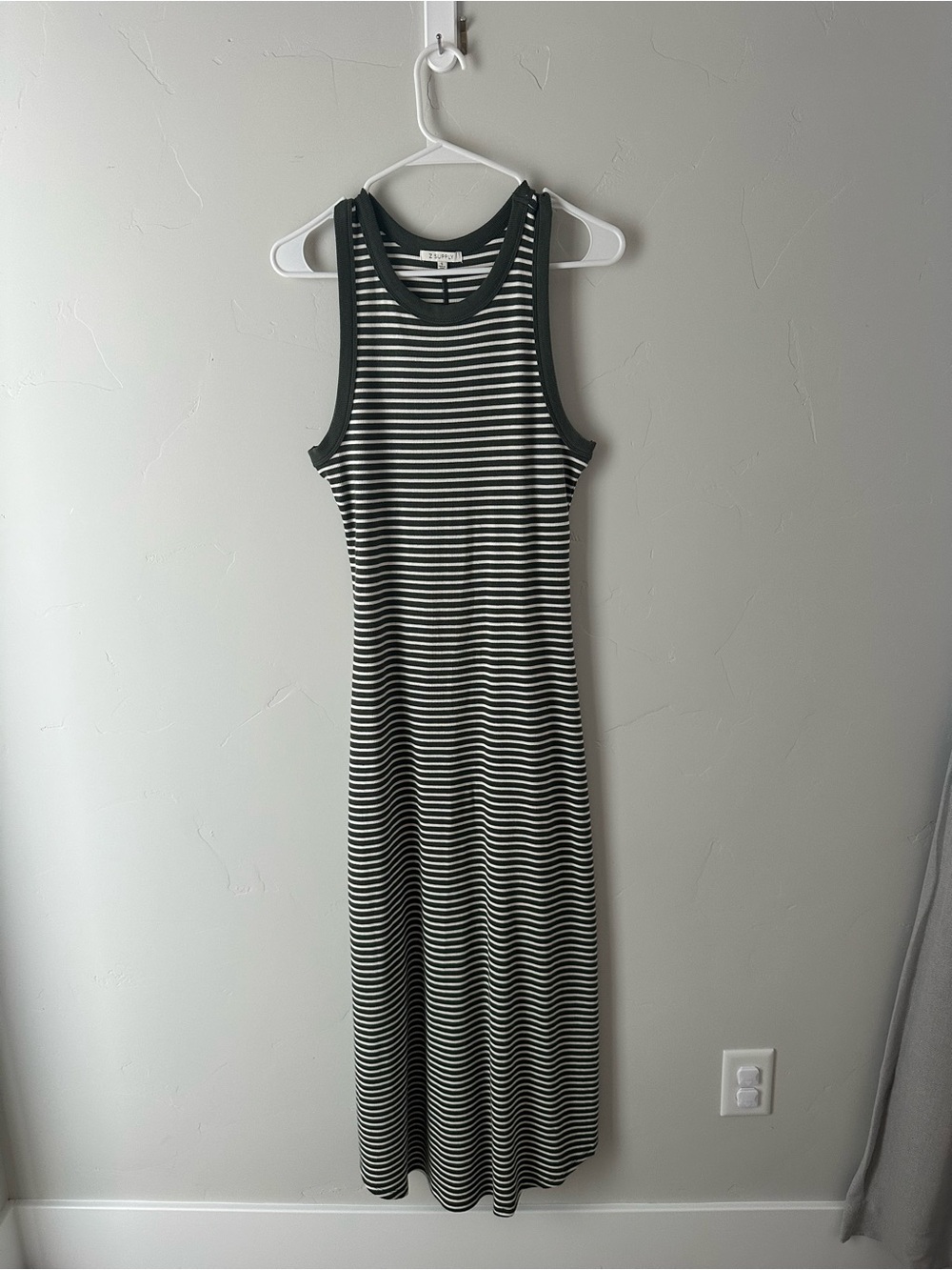 Z Supply green and White Striped Maxi Dress